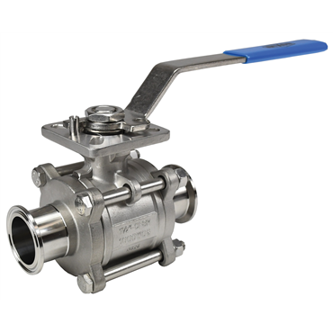 CF8M Stainless Steel BVC2C and BV2N Series 2-Way, 3-Piece Sanitary Encapsulated Sanitary Encapsulated Ball Valve